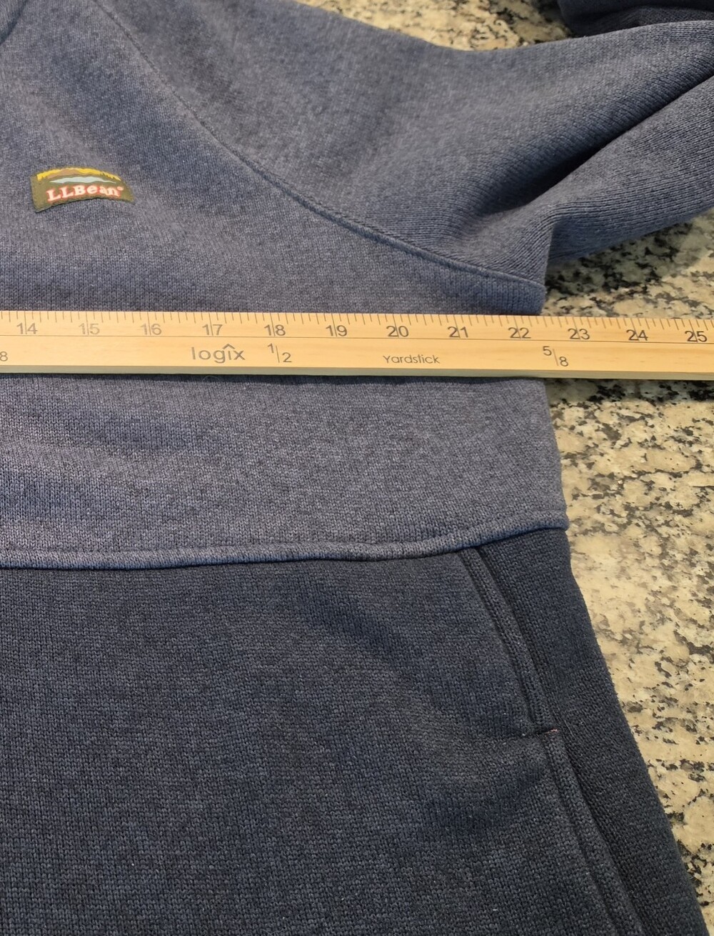 L.L.Bean Women’s Large Hooded Fleece Pullover Navy Coral Hiking Gorpcore - Picture 9 of 10